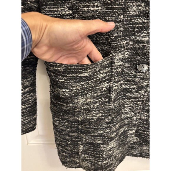 Free People Boucle Jacket Coat XS Tweed Boucle Textured Blazer Chevron - Picture 7 of 14